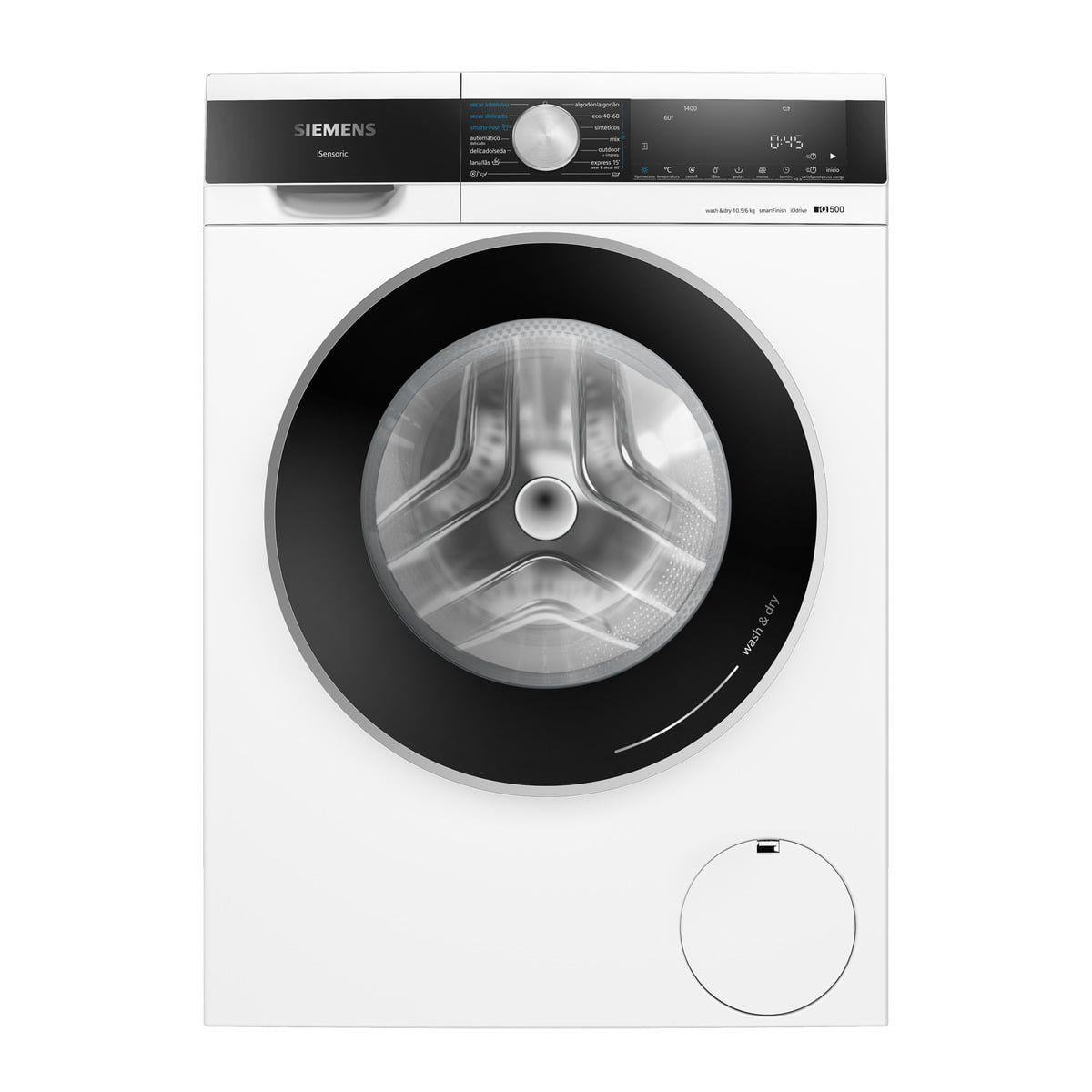 Máquina de Lavar e Secar Roupa Independente SIEMENS iQ500 WN44G2A0ES (B - 10,5 kg - 6 kg - Branco)