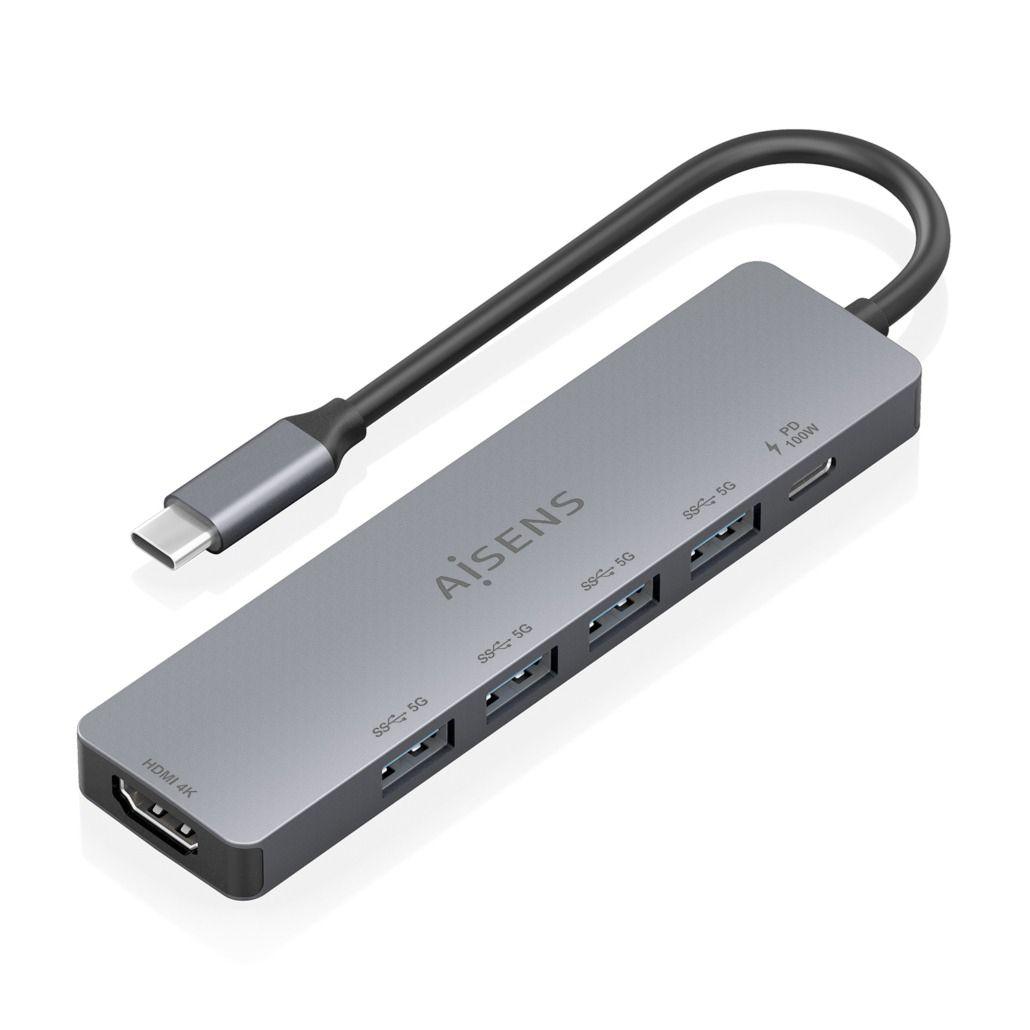 Dock USB-C AISENS ASUC-6P047-GR (0,15 m - Cinzento)