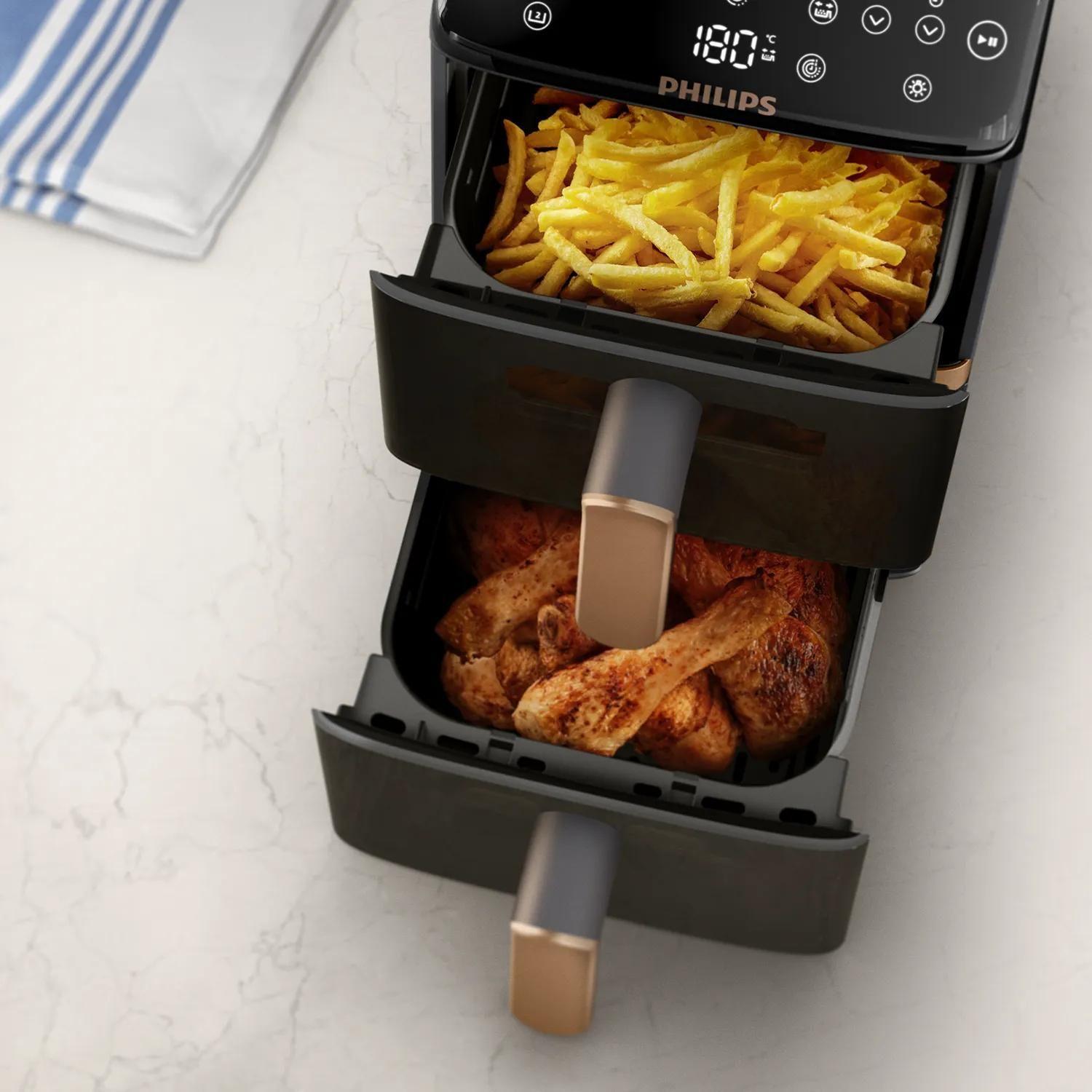 Fritadeira a Ar Quente PHILIPS 4000 Series Dual Stack NA462/70 (2750 W - 200 °C - 40 °C - Preto) — miniatura 6