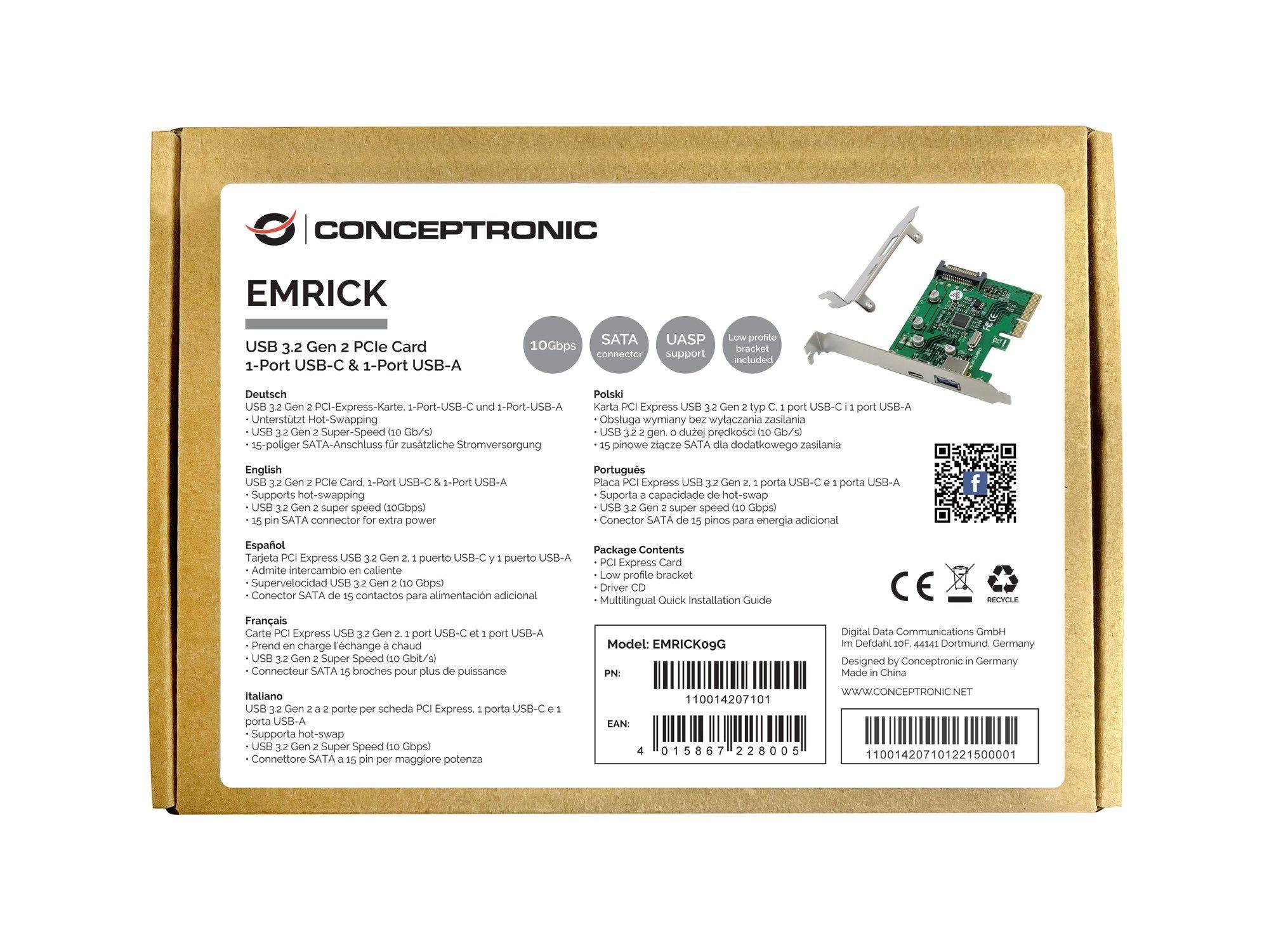 Placa Controladora PCIe CONCEPTRONIC EMRICK09G (Prateado) — miniatura 2