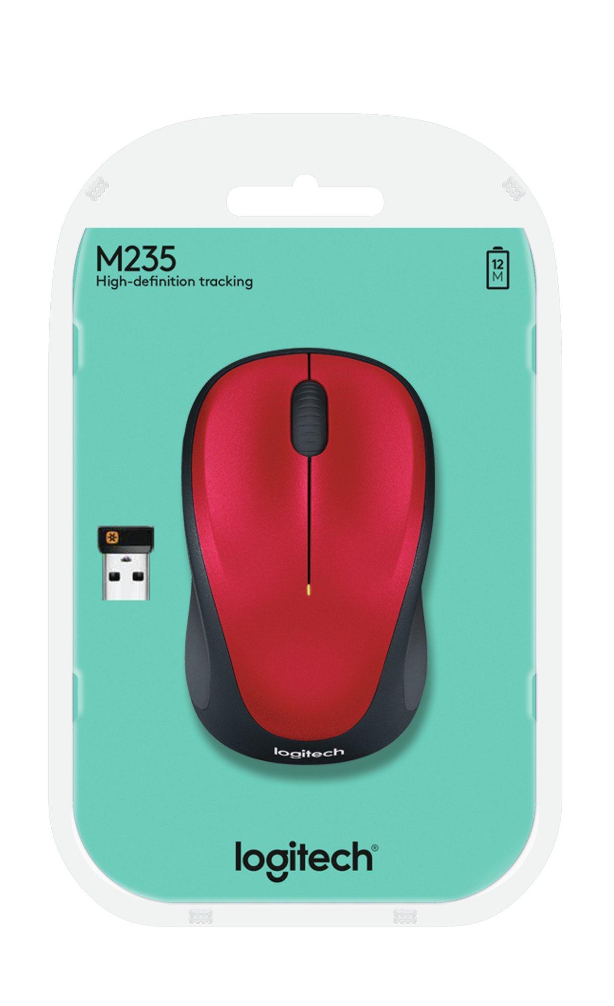 Rato LOGITECH M235 (Ambidestro - 1000 DPI - Ótica - Vermelho) — miniatura 5