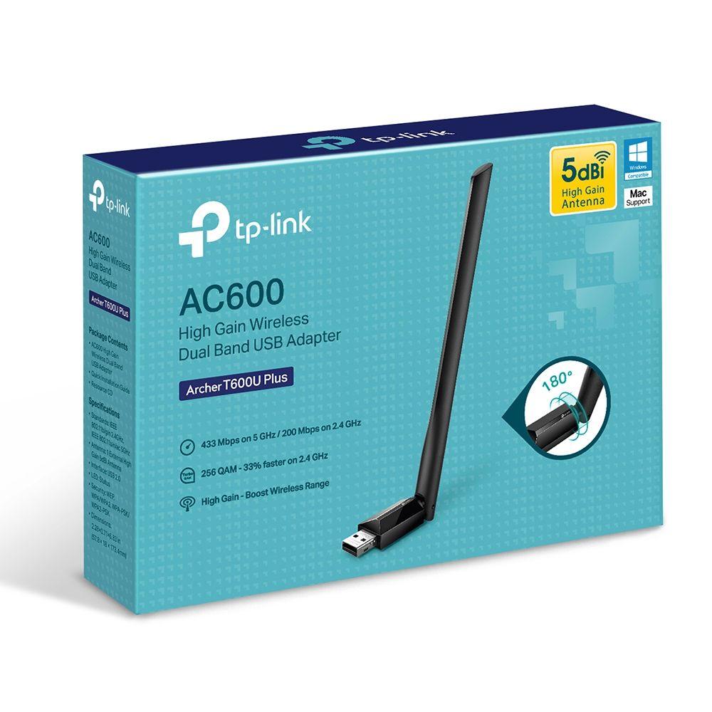 Adaptador USB Wi-Fi TP-LINK Archer T600U Plus (600 Mbit/s - 2,4-5 GHz - Preto), miniatura 4