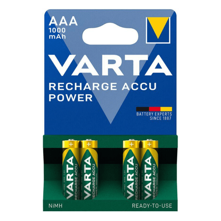 Pilhas Recarregáveis VARTA VHR03 A1000 (Verde/Prateado)