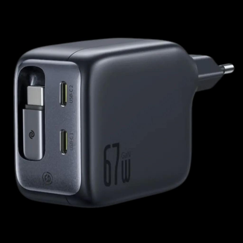 Carregador de Parede BASEUS EnerCore CJ11 (67 W - GaN6 - Preto)