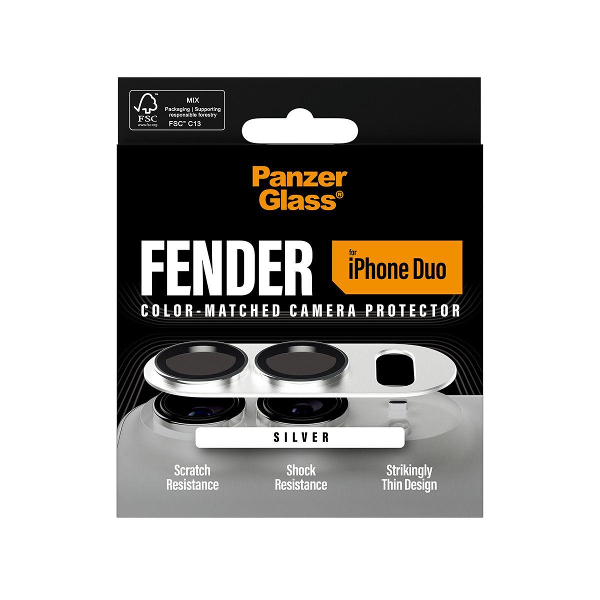 Protetor de Lentes de Câmara PANZERGLASS Fender Camera Lens Protector Silver iPhone Duo (Apple iPhone Duo - 7,6" - Apple - Prateado), miniatura 3