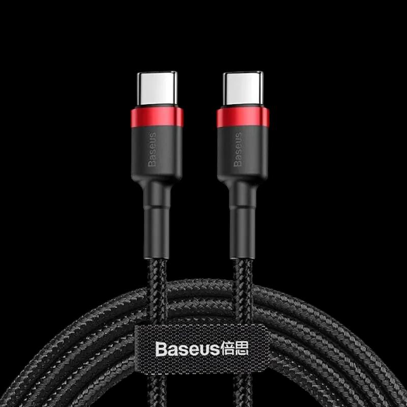 Cabo USB-C para USB-C BASEUS Cafule CATKLF-G91 (1 m - Preto e Vermelho)