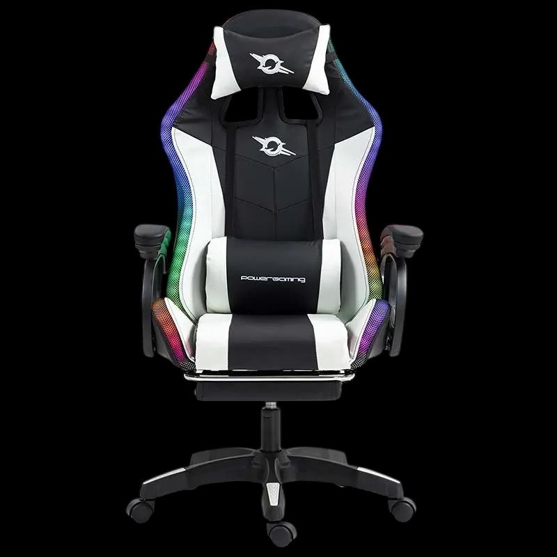 Cadeira Gaming POWERGAMING LED RGB (Preto e Branco)