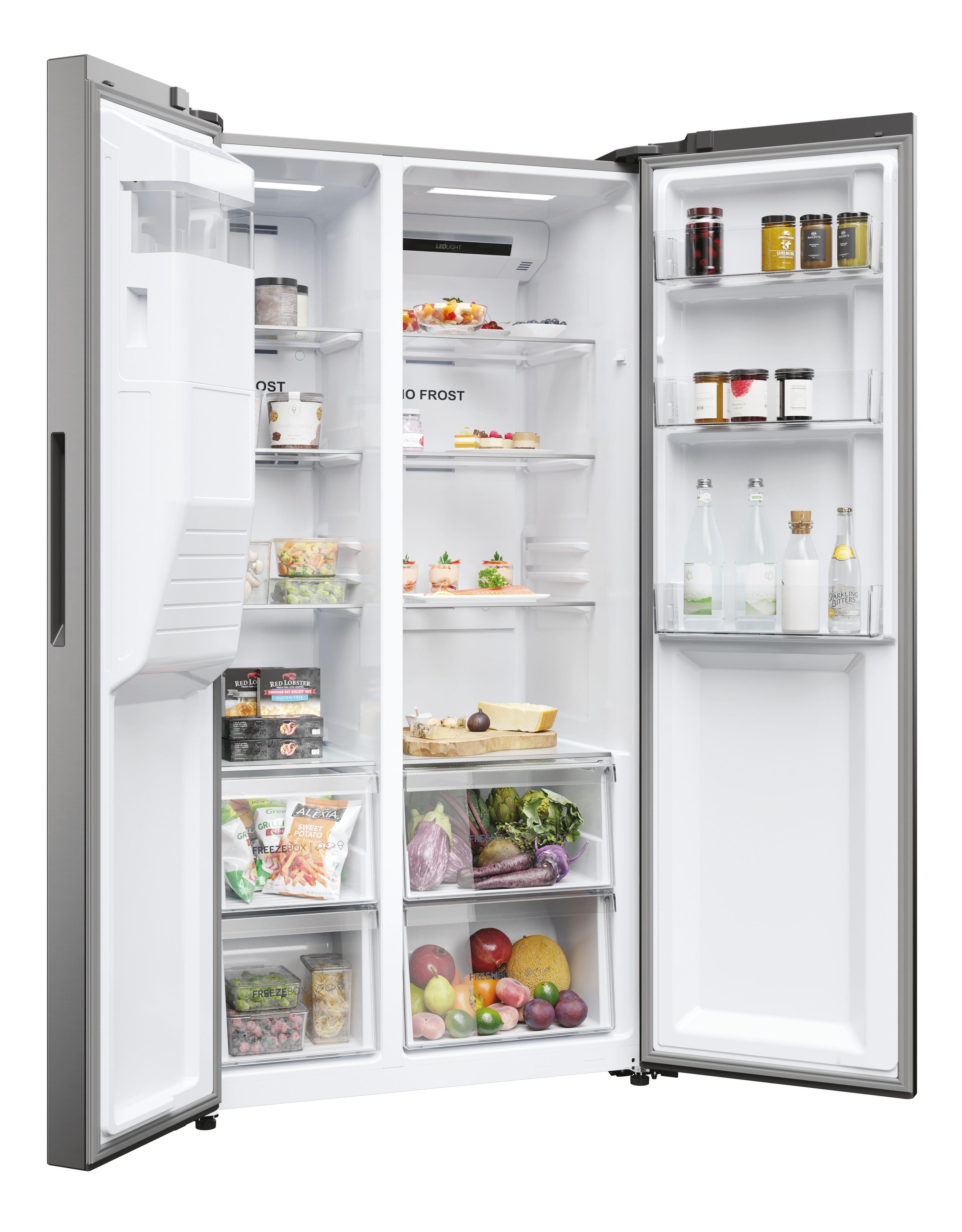 Frigorífico Americano Side by Side Independente HAIER HSR5918DIMP (511 l - 177,5x90,8x65,9 cm - 91 cm - Platina e Inox), miniatura 5