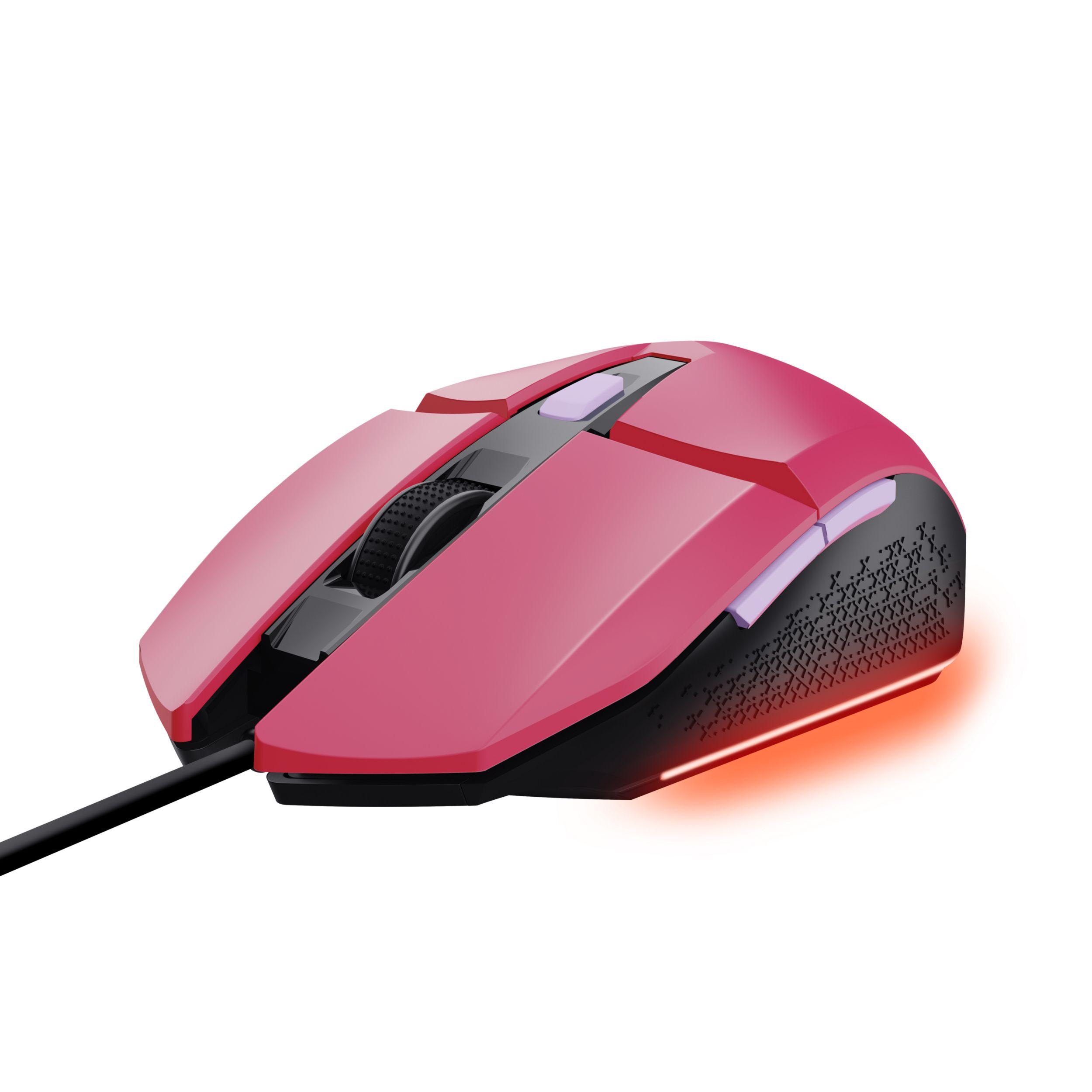 Rato TRUST GXT 109P FELOX (Ambidestro - 6400 DPI - 60 ips - Rosa)