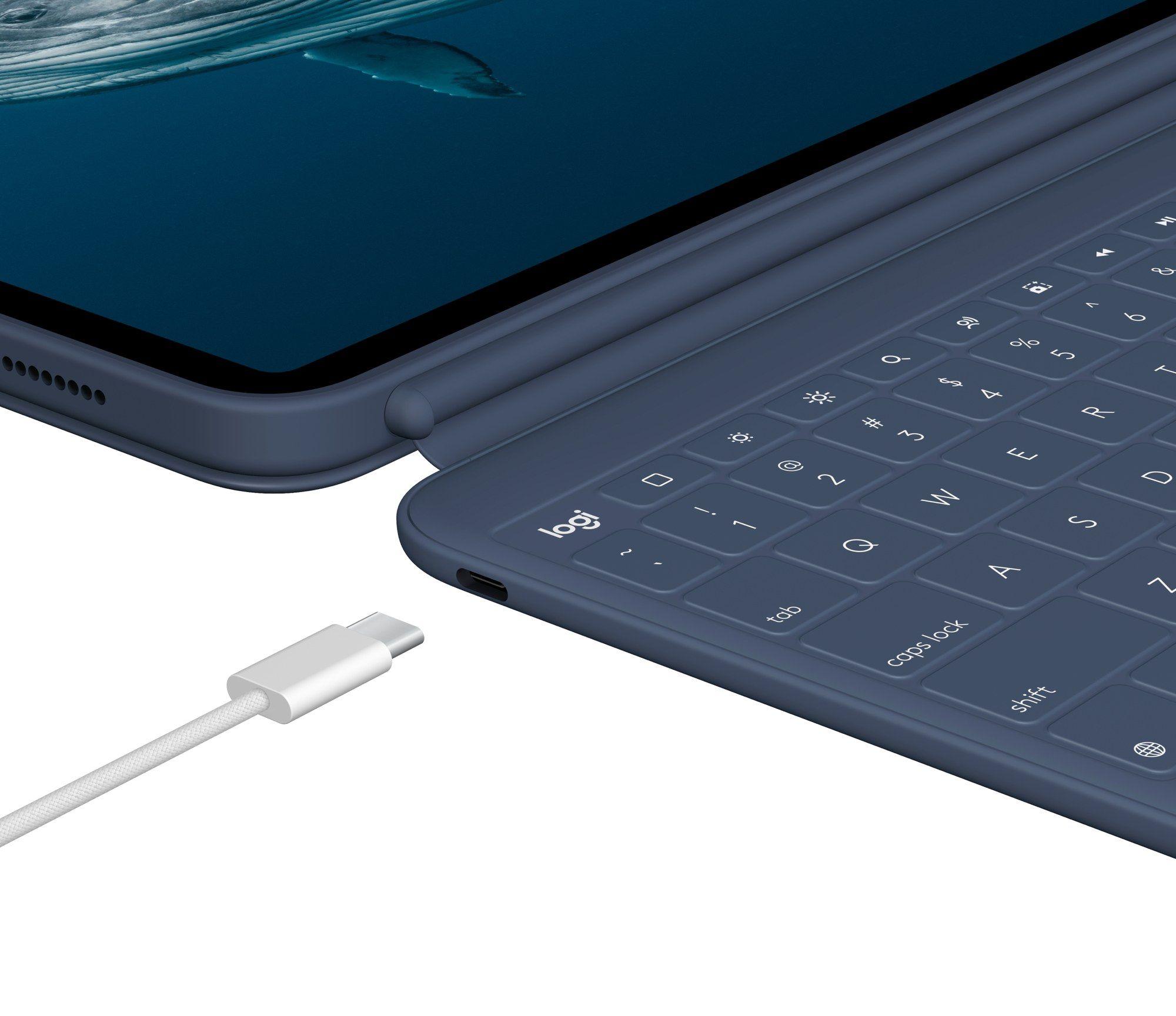 Teclado LOGITECH Rugged Combo 4c (Suíço - Interruptor de membrana - Smart Connector - Azul), miniatura 5