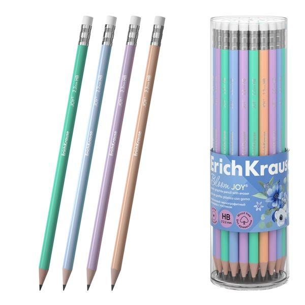 Lápis de Grafite ERICHKRAUSE JOY Pastel Bloom (Plástico - Cores pastel sortidas)