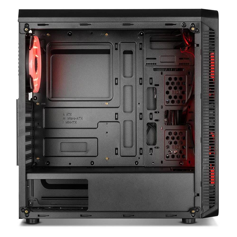 Caixa ATX NOX Hummer TGM (ATX, micro-ATX, mini-ITX - Midi Tower - SPCC, vidro temperado - Preto) — miniatura 5