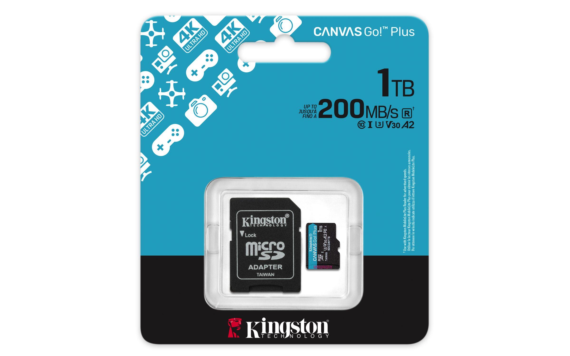 Cartão de Memória KINGSTON Canvas Go! Plus SDCG4/1TB (1TB - Classe 10 - Até 200 MB/s - Preto e Turquesa), miniatura 5