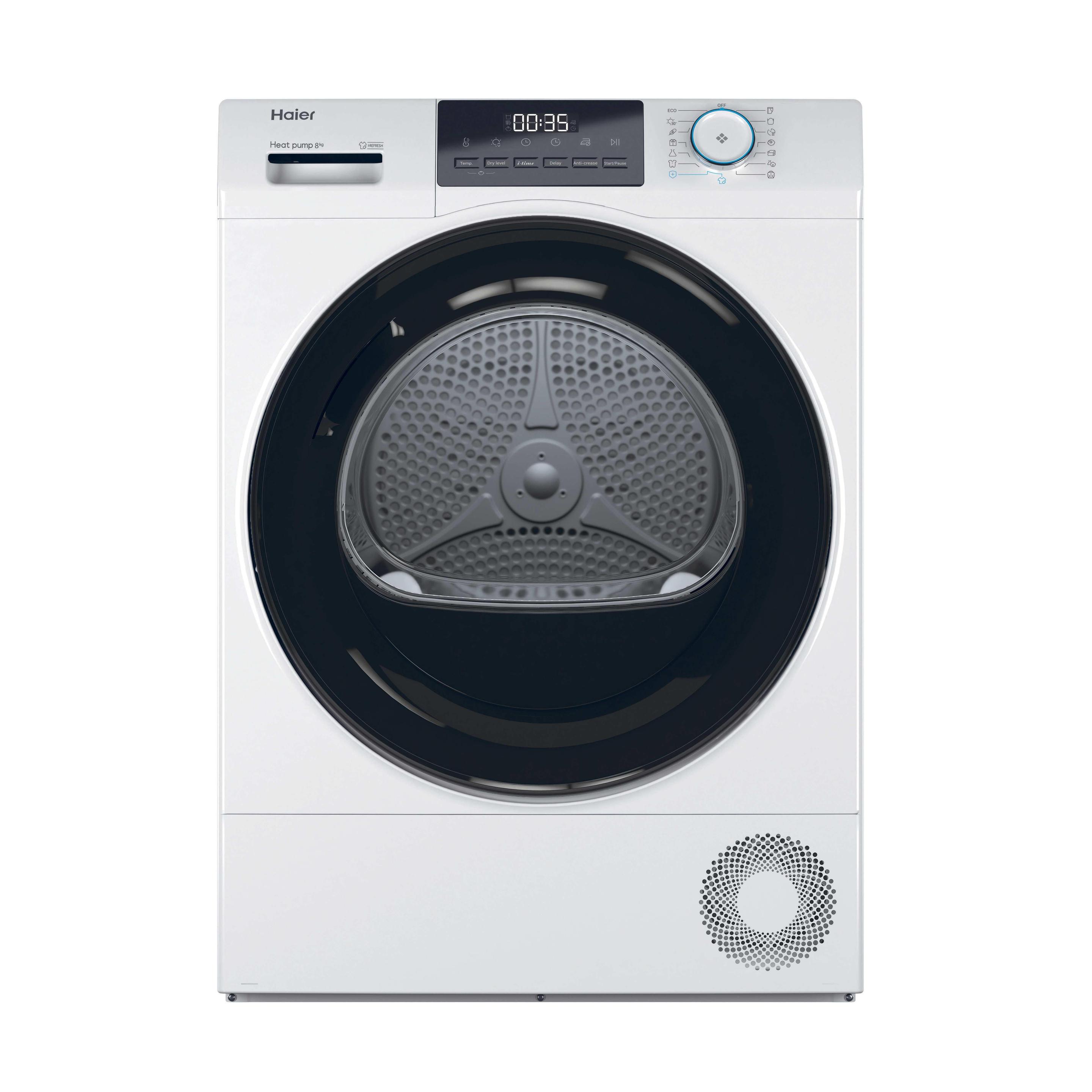 Máquina de Secar Roupa Independente HAIER HD80-E929E-S (8 kg - Bomba de calor - Direita - Branco)