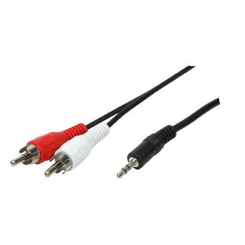 Cabo de Áudio LOGILINK CA1042 (1,5 m - Jack de 3,5 mm - 2x RCA - Preto)