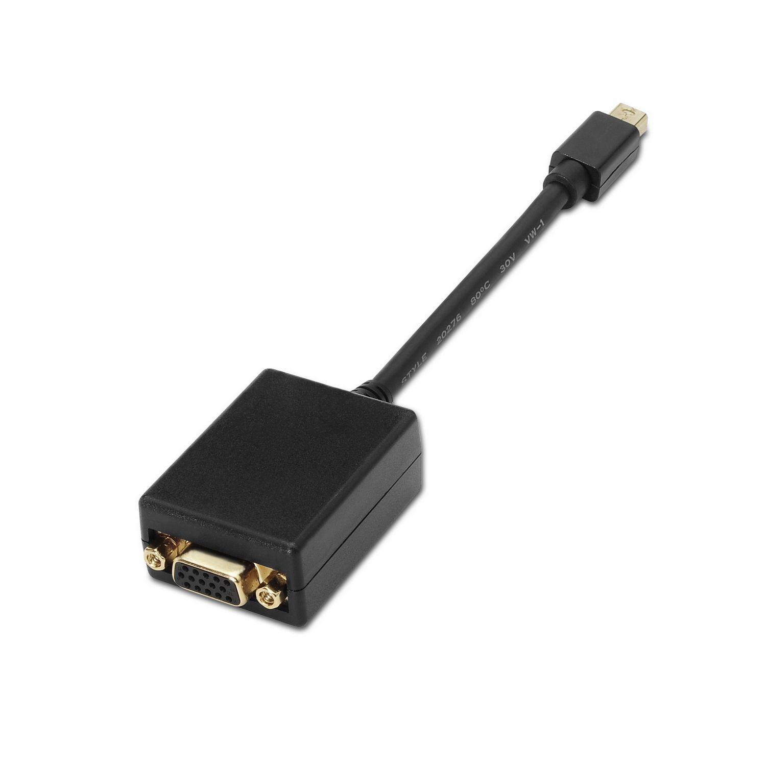 Adaptador Mini DisplayPort para VGA AISENS A125-0135 (0,15 m - Mini DisplayPort - Preto)