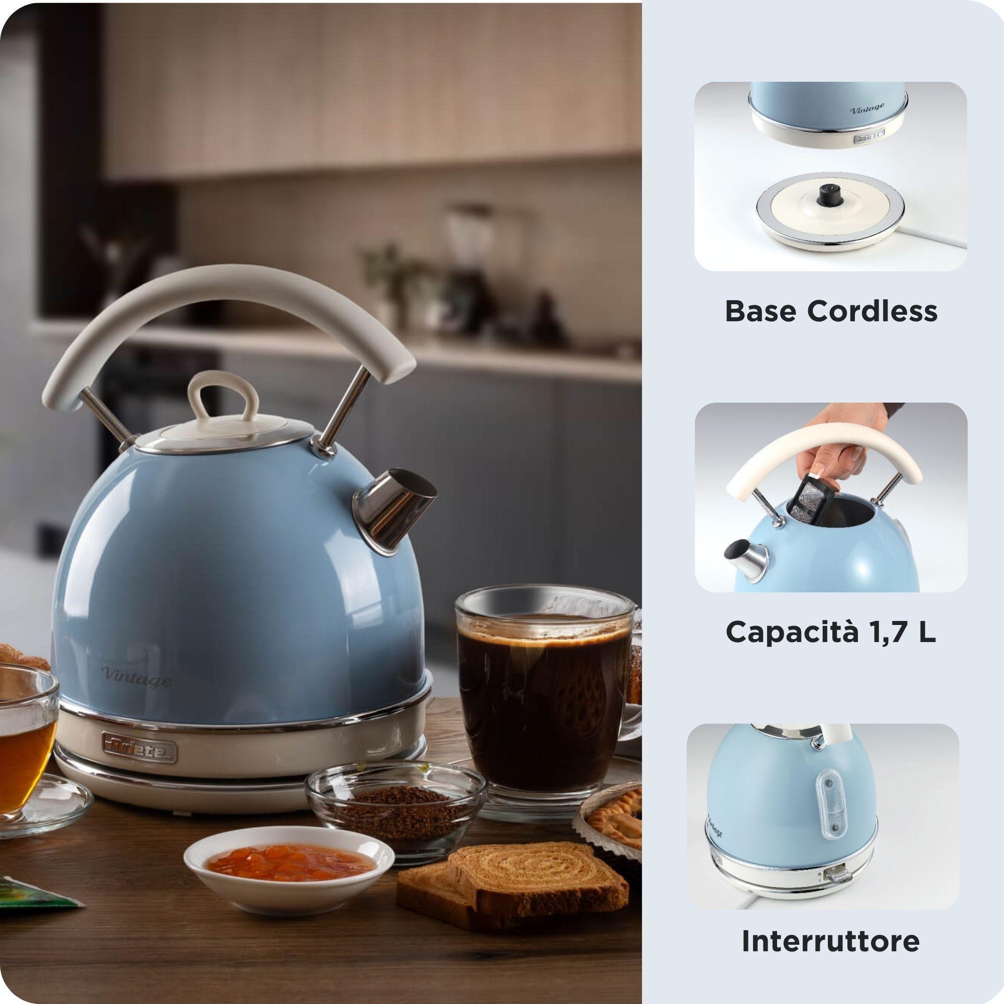 Jarro Elétrico ARIETE Vintage 2877/05 (2000 W - 1,7 l - Altura 28 cm - Azul-claro), miniatura 3