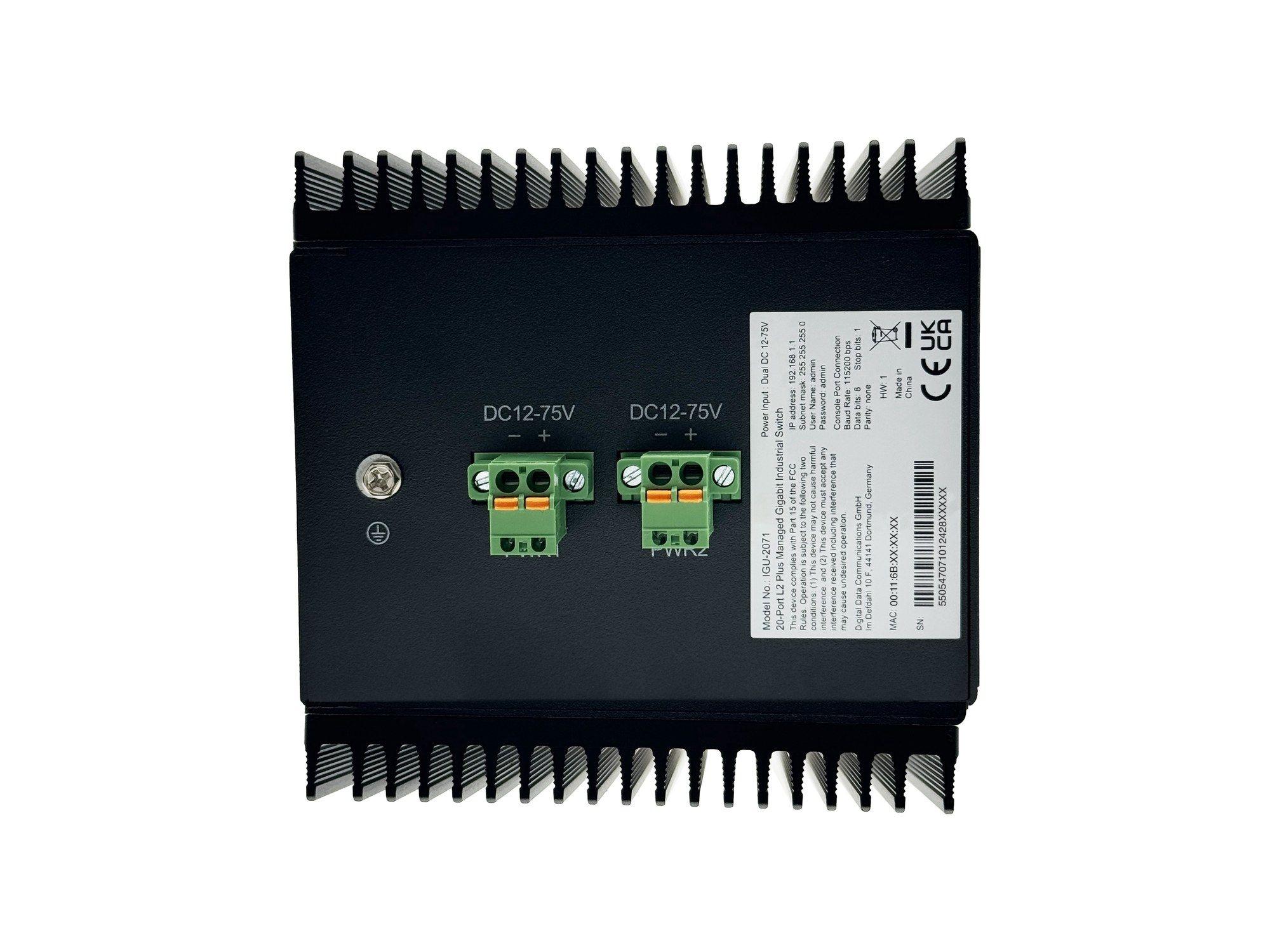 Switch Industrial Gerido LEVEL ONE IGU-2071 (Gigabit Ethernet - 12 MB - 52 Gbit/s - Preto) — miniatura 3