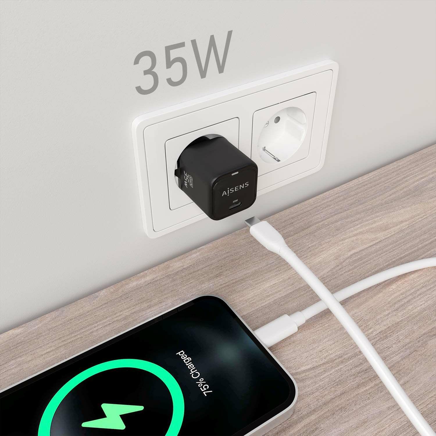 Carregador de Parede AISENS ASCH-35W1P023-BK (35 W - Preto), miniatura 4