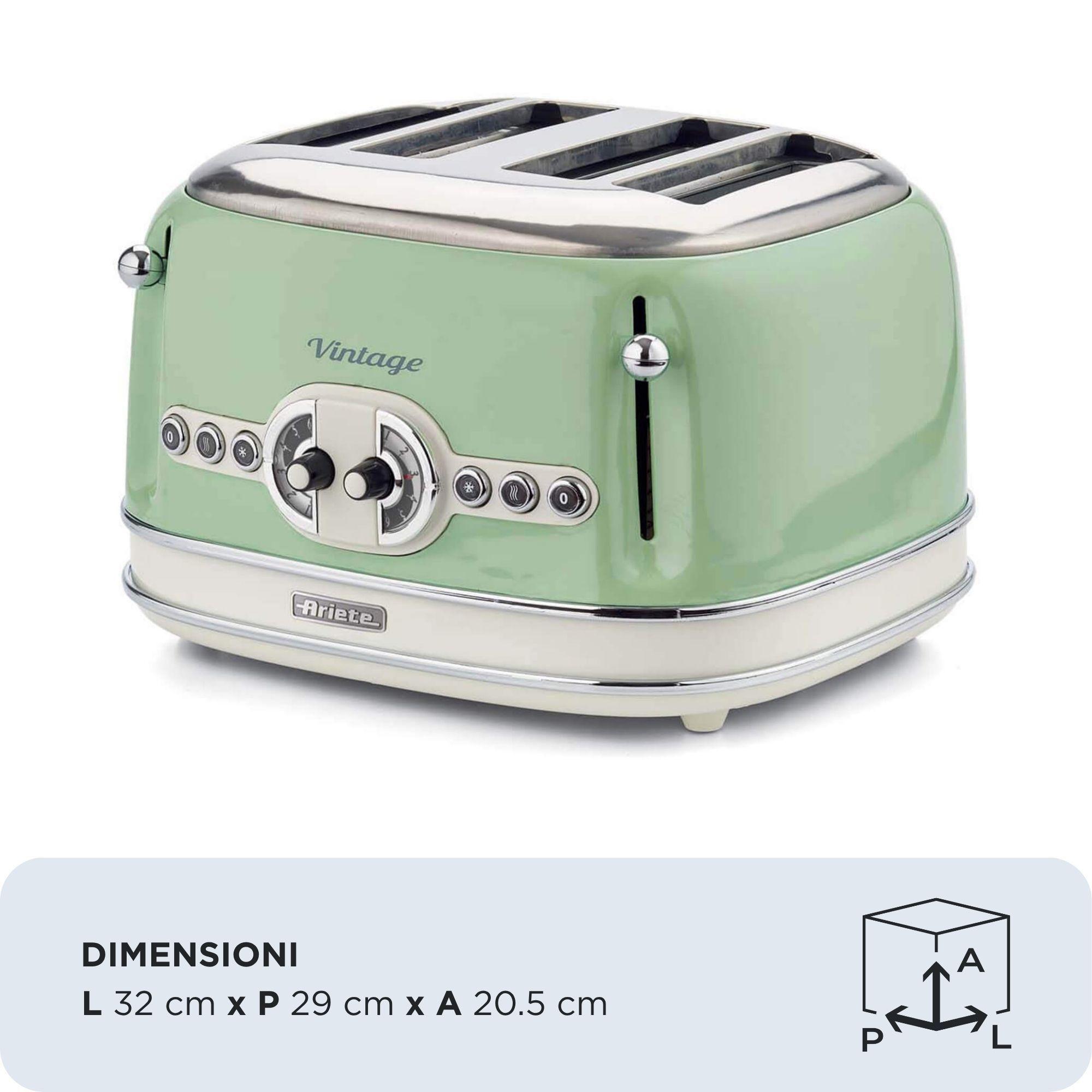 Torradeira ARIETE 0156/04 (1600 W - 4 fatias - Metal - Verde), miniatura 2