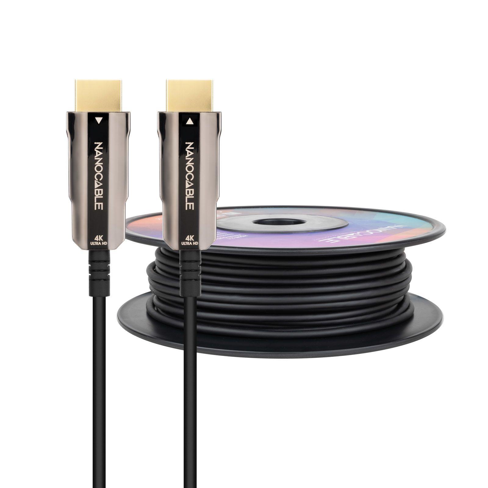 Cabo HDMI Ótico Ativo NANOCABLE 10.15.2060 (60 m - 60 Hz - HDMI Type A - Preto)