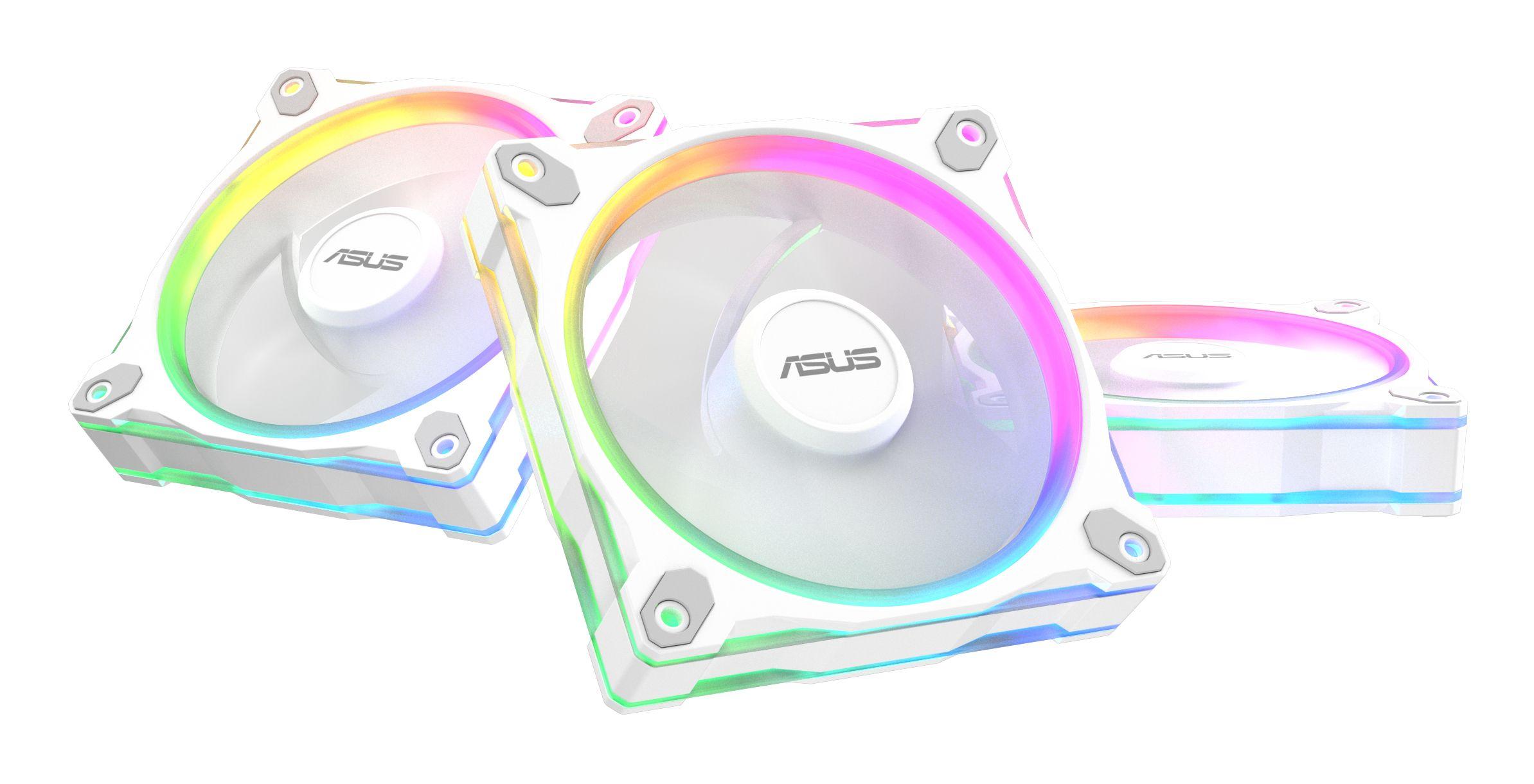 Conjunto de Ventoinhas para Caixa PC ASUS Prime MR120 ARGB White 3in1 (Branco)