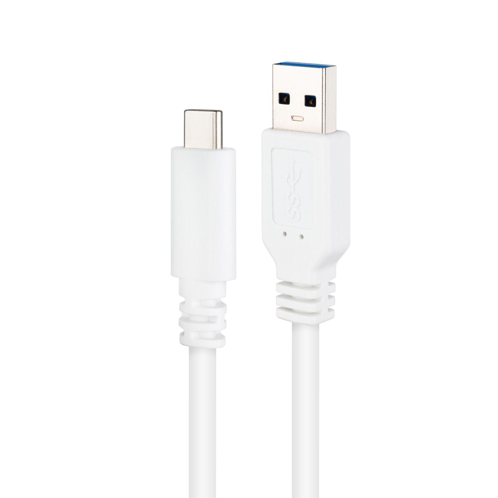Cabo USB NANOCABLE 10.01.4002-W (2 m - USB A - USB C - Branco) — miniatura 3