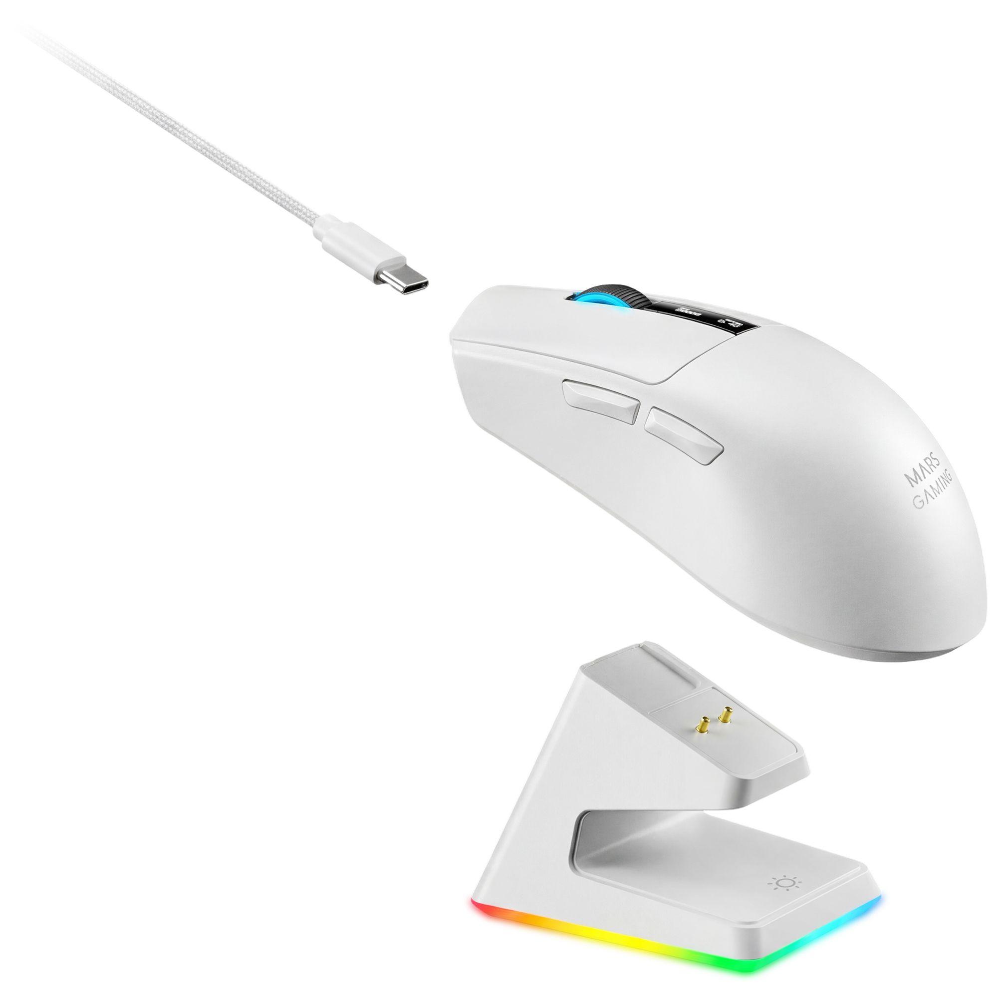 Rato Gaming Sem Fios MARS GAMING MMW-Elite (Mão direita - Branco), miniatura 2