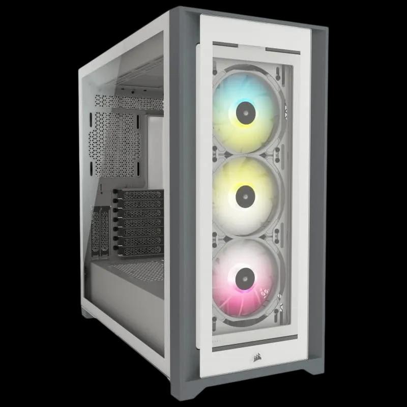 Caixa ATX CORSAIR iCUE 4000X RGB (ATX de meia torre - Vidro temperado - RGB personalizável - Branco)