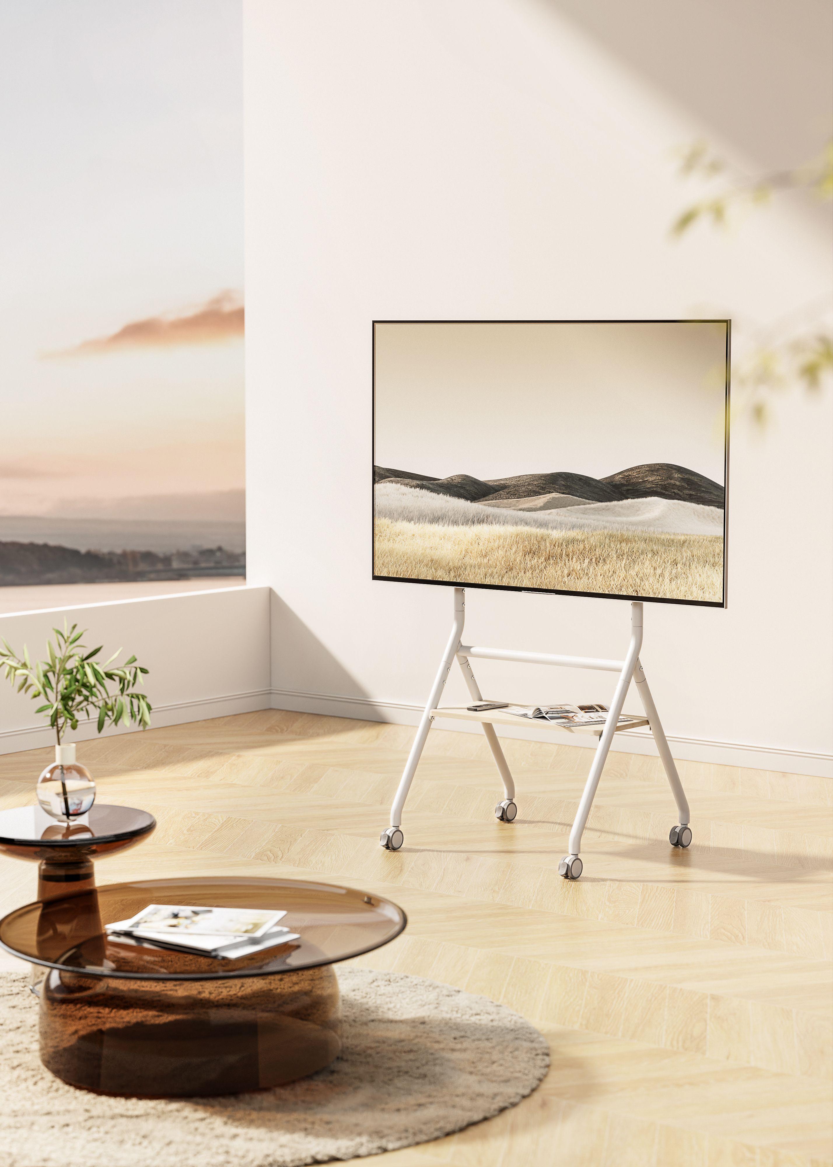 Suporte de Chão para TV EWENT EW1582 (600 x 400 mm - 200 x 200 mm - 2,18 m - Branco e Madeira), miniatura 2