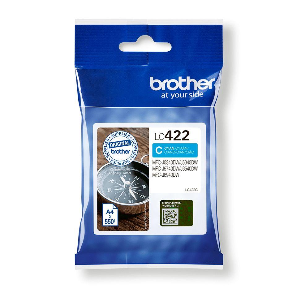 Tinteiro BROTHER LC422C (550 páginas - Ciano)