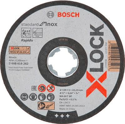Discos de Corte BOSCH Standard for Inox WA 60 T BF (Aço inoxidável - 12,5 cm - Preto e Branco)