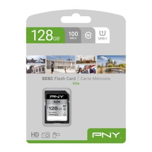 Cartão de Memória SDXC PNY Elite P-SD128U1100EL-GE (128GB - Classe 10 - 100 MB/s)