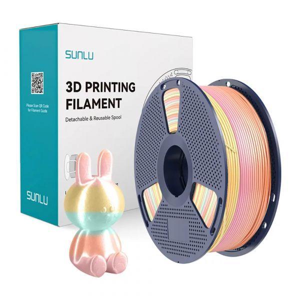 Filamento de Impressão 3D SUNLU PLA+ Silk R 05 (Arco-íris)