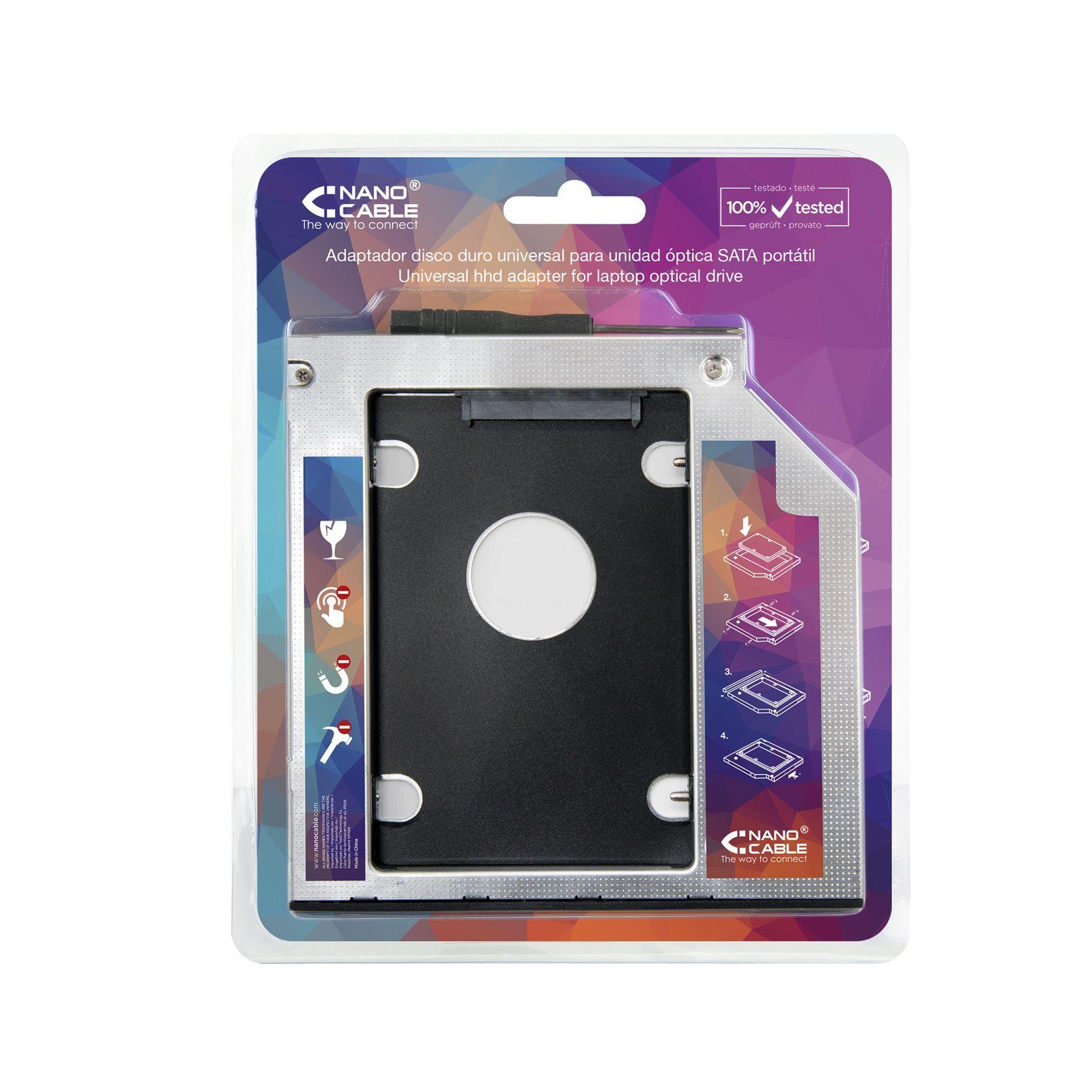 Adaptador de Baía Óptica NANO CABLE 10.99.0101 (Preto e Prateado), miniatura 3