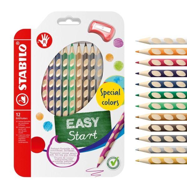 Lápis de Cor STABILO EASYcolors 332/12-1 (A partir dos 5 anos - Cores sortidas)