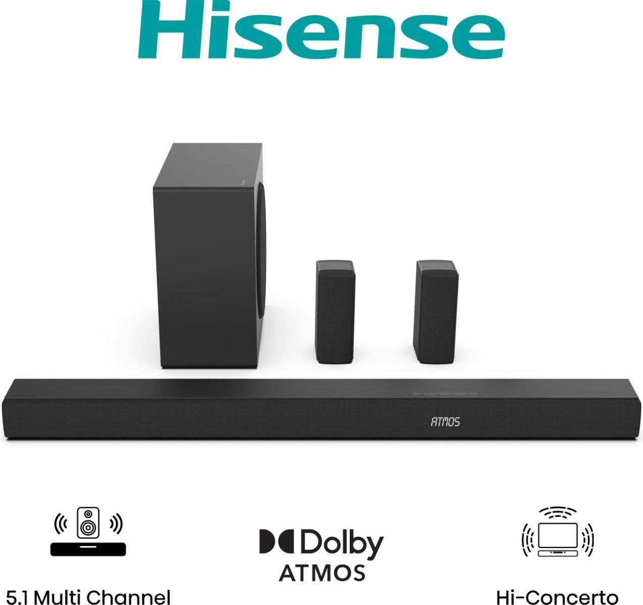 Barra de Som HISENSE AX5100Q (50 W - Sem fios - Preto)