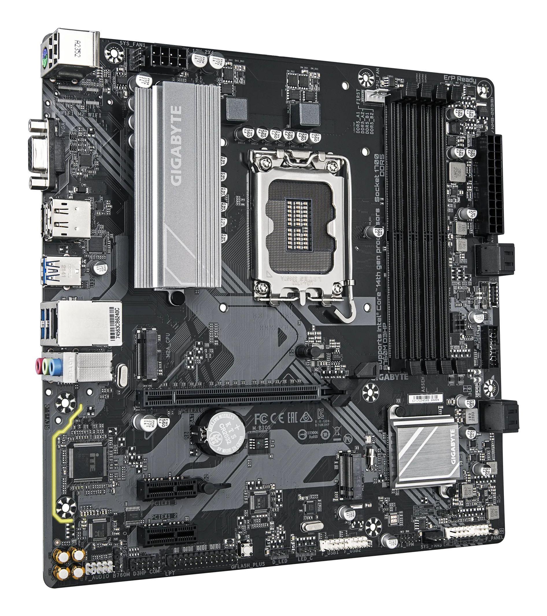 Motherboard GIGABYTE B760M D3HP (LGA 1700 - micro ATX - Duplo canal - Castanho) — miniatura 3