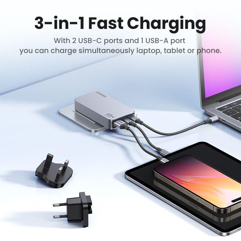 Carregador de Tomada UGREEN X753 Nexode Pro Ultra Slim (65W - Power Delivery - GaN - Cinza), miniatura 4