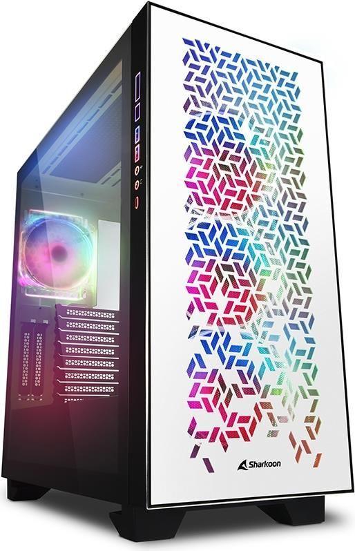 Caixa PC SHARKOON ELITE SHARK CA300H (Tower - Metal, vidro temperado - RGB endereçável - Branco)