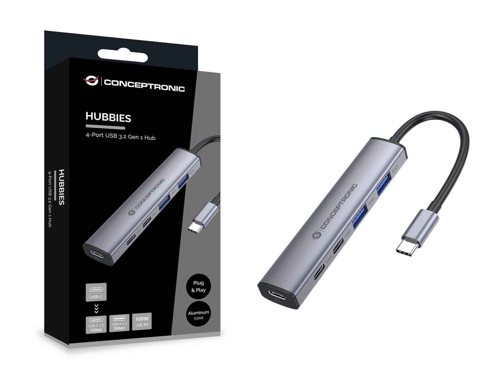 Hub USB-C CONCEPTRONIC HUBBIES22G (Cinzento) — miniatura 5