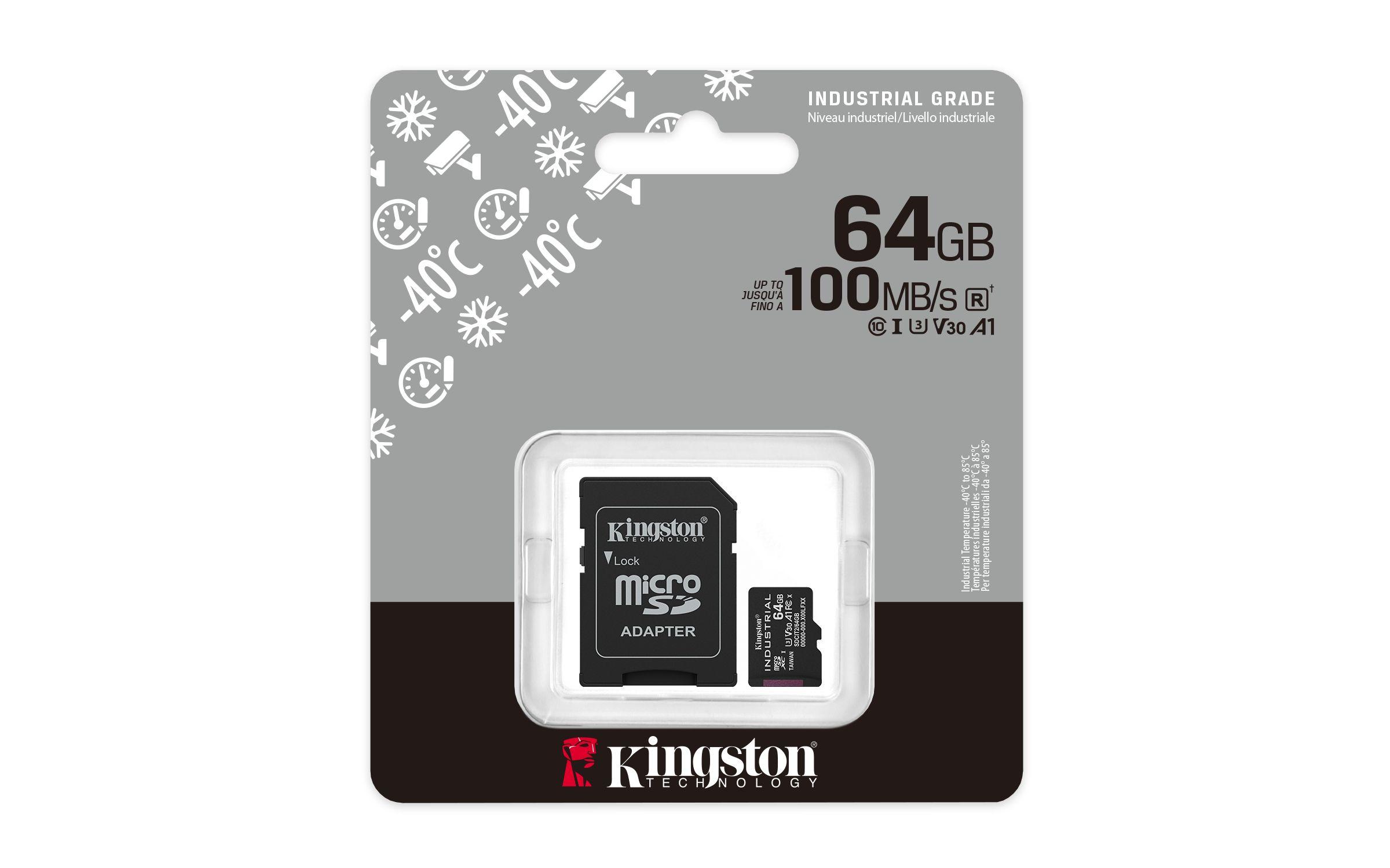 Cartão de Memória KINGSTON Industrial SDCIT2/64GB (64GB - Classe 10 - 100 MB/s - Preto), miniatura 5