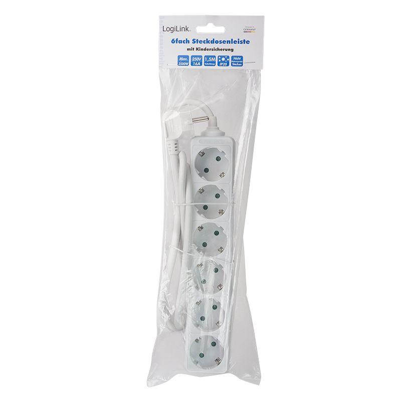 Bloco de Tomadas LOGILINK LPS238 (Branco), miniatura 3