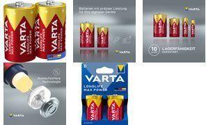 Pilhas Alcalinas VARTA Longlife Max Power LR20 D (Dourado e Vermelho)