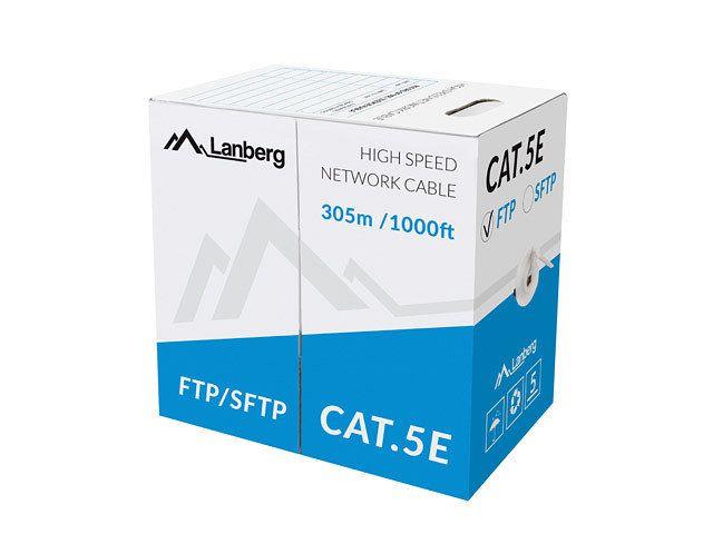 Bobina de Cabo de Rede LANBERG LCF5-11CU-0305-S (305 m - Cat5e - Cinza)
