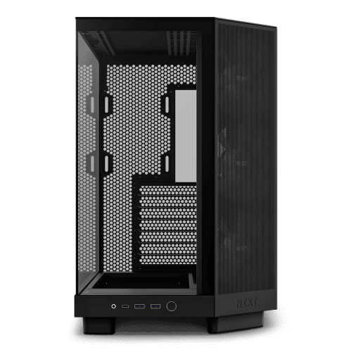 Caixa PC NZXT H6 Flow RGB (ATX, micro ATX, Mini-ITX - SFX-L, SFX, ATX - Midi Tower - Preto)