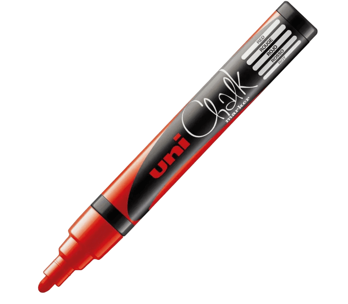 Marcador de Giz Líquido UNIBALL PWE-5M (Vermelho), miniatura 3