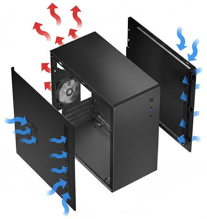 Caixa de Computador COOLBOX M640C (Micro ATX, Mini-ITX - Torre Micro-ATX - Aço SPCC 0,6 mm e SGCC 0,4 mm - Preto) — miniatura 7
