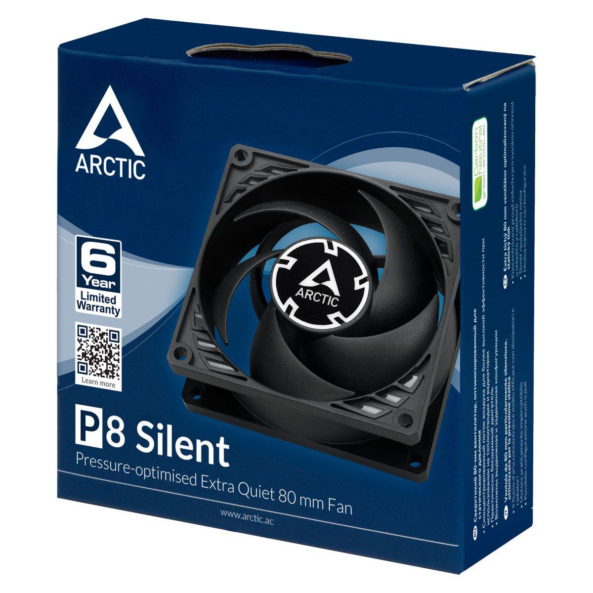 Ventoinha para Caixa de Computador ARCTIC P8 Silent (Não suportado - Preto), miniatura 6