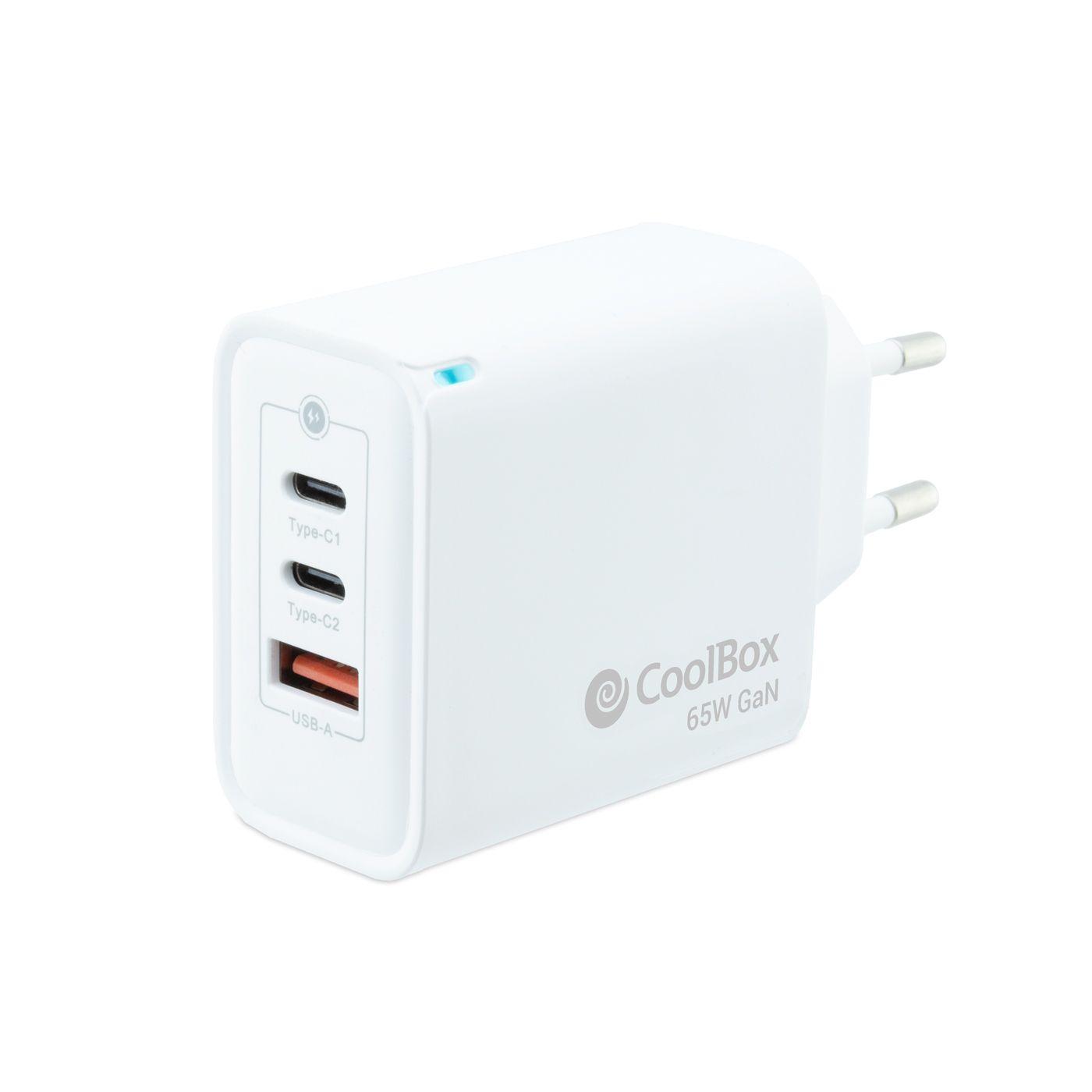 Carregador USB de Parede COOLBOX COO-CUP-65CCA (Universal - Branco)
